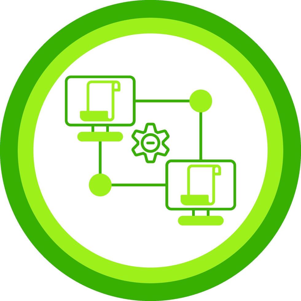 Data Remote Access Green Tone Circle Icon vector