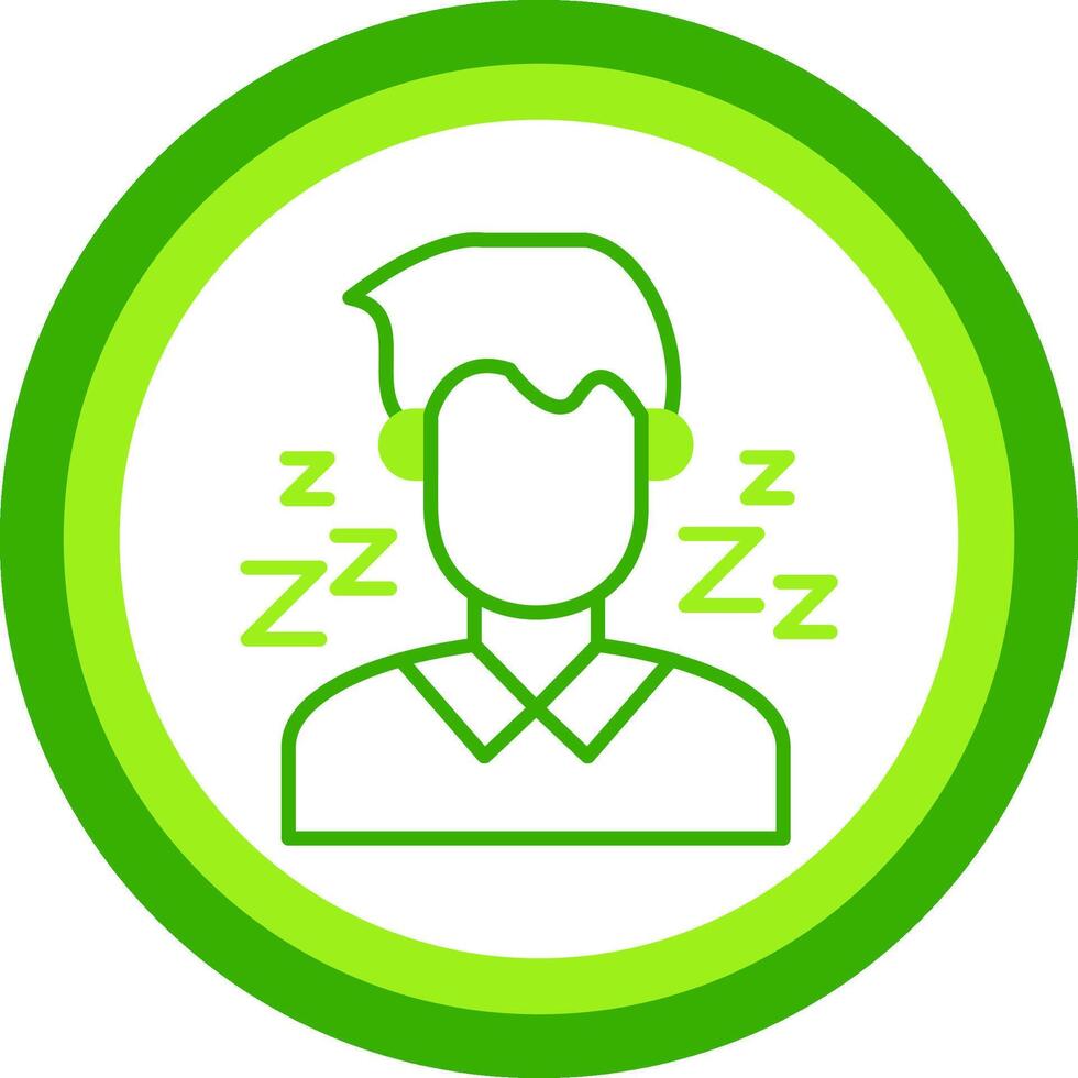 Tiredness Green Tone Circle Icon vector