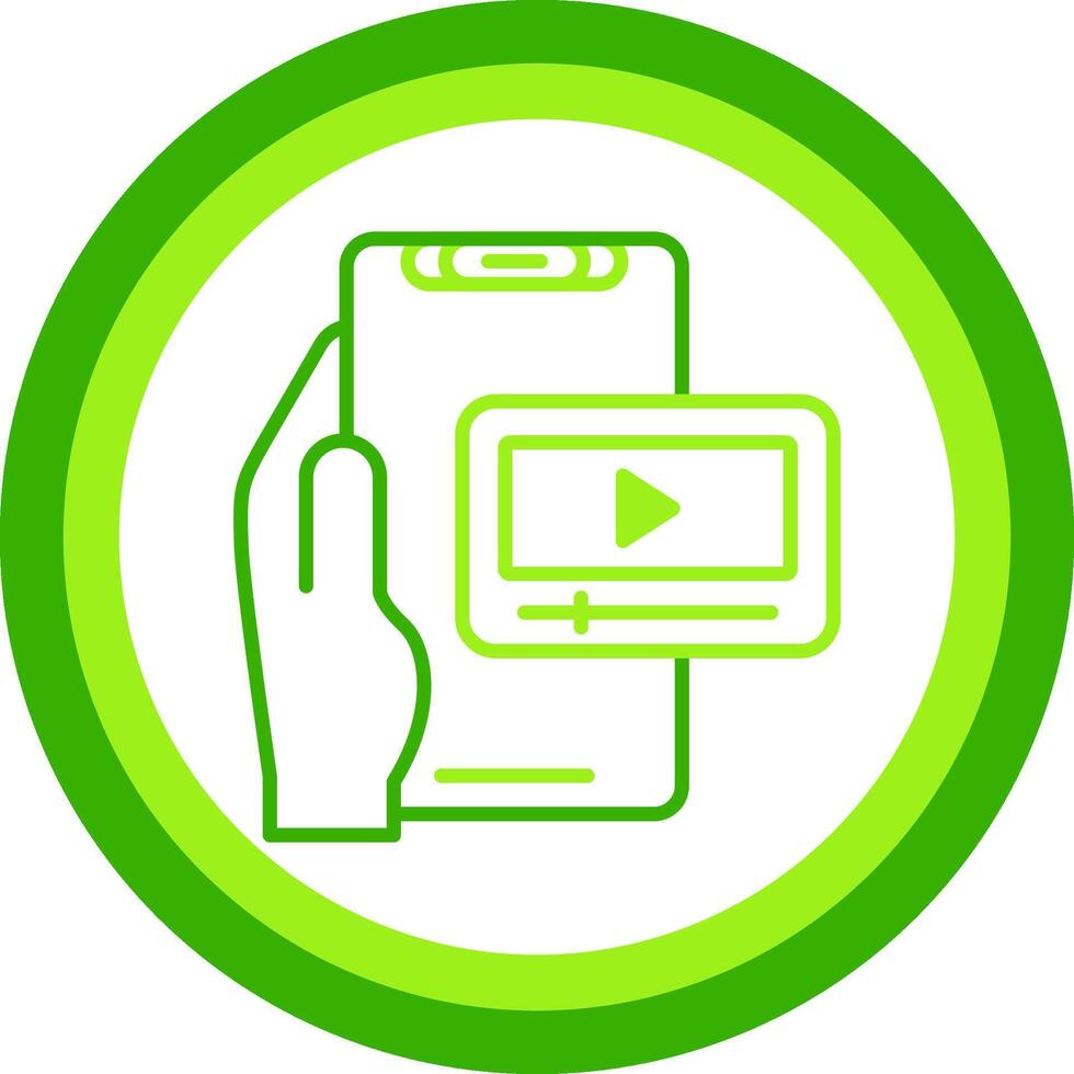 Videoplayer Green Tone Circle Icon vector