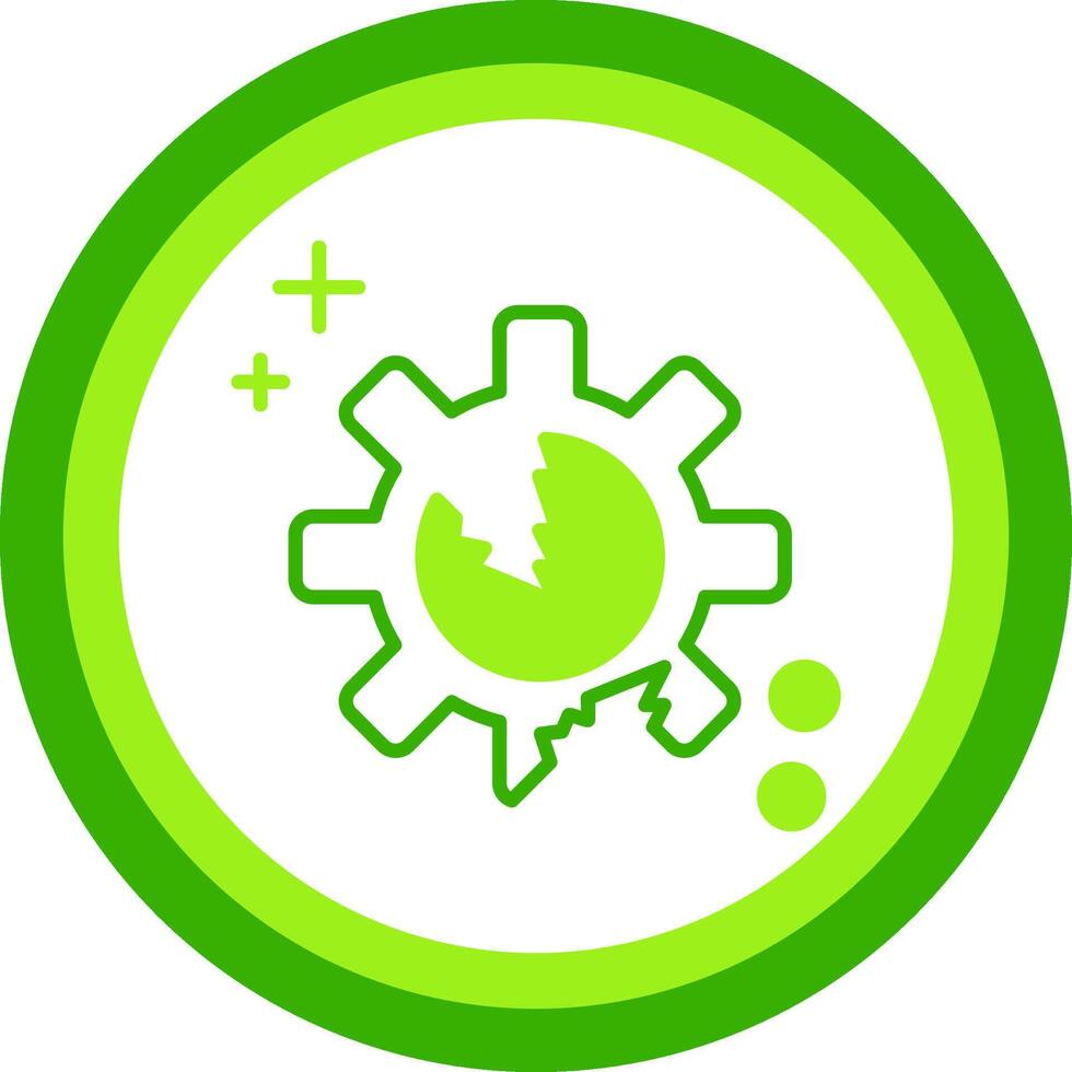 Disruption Green Tone Circle Icon vector