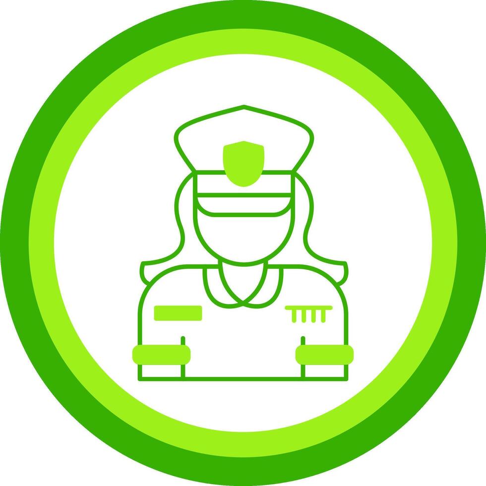 Policewoman Green Tone Circle Icon vector