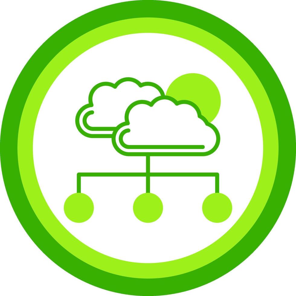 Cloud Green Tone Circle Icon vector
