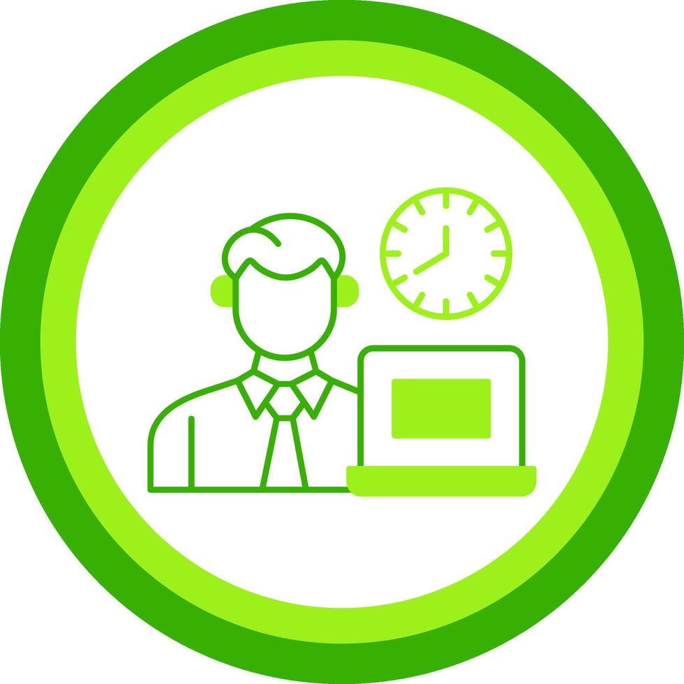 Office Working Hours Green Tone Circle Icon vector