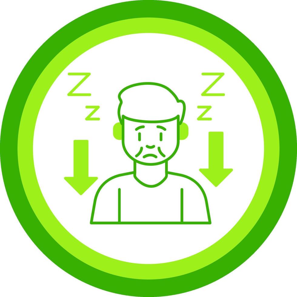 Tiredness Green Tone Circle Icon vector