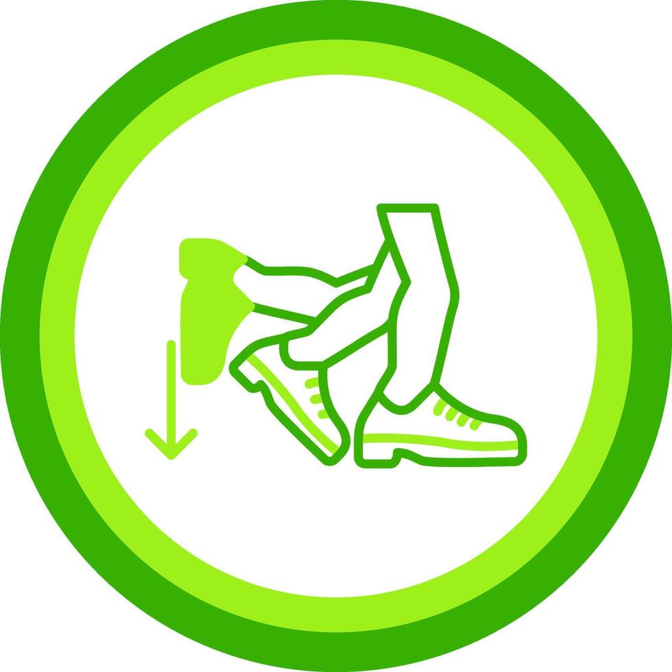 Toe Beat Green Tone Circle Icon vector