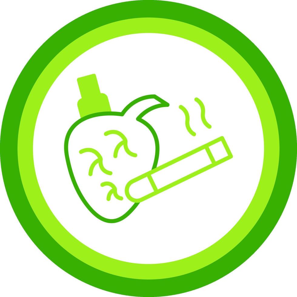 Smoking Green Tone Circle Icon vector