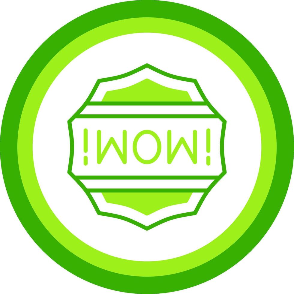 Wow Green Tone Circle Icon vector