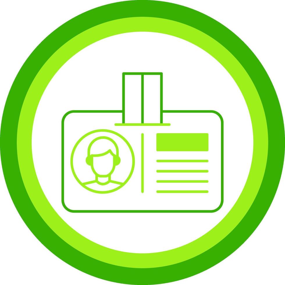 Id Card Green Tone Circle Icon vector