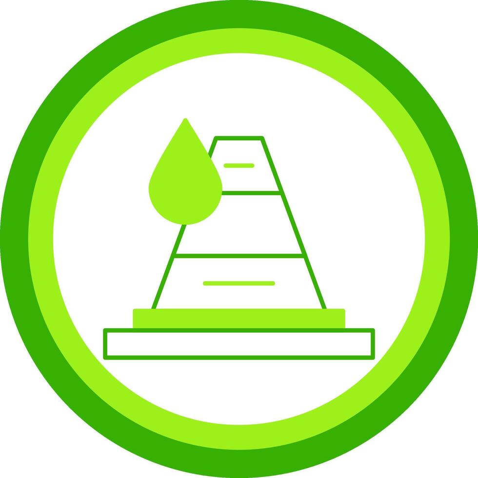 Traffic Cone Green Tone Circle Icon vector
