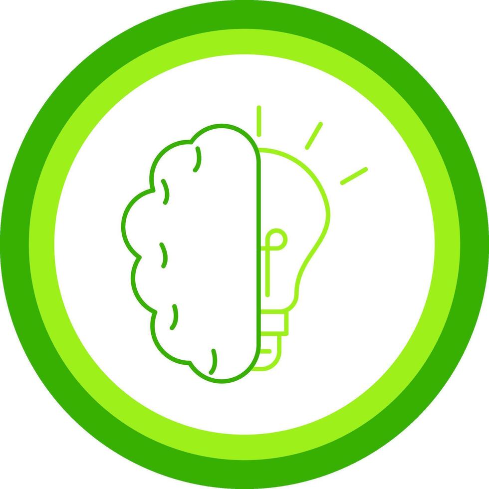 Brainstroming Green Tone Circle Icon vector