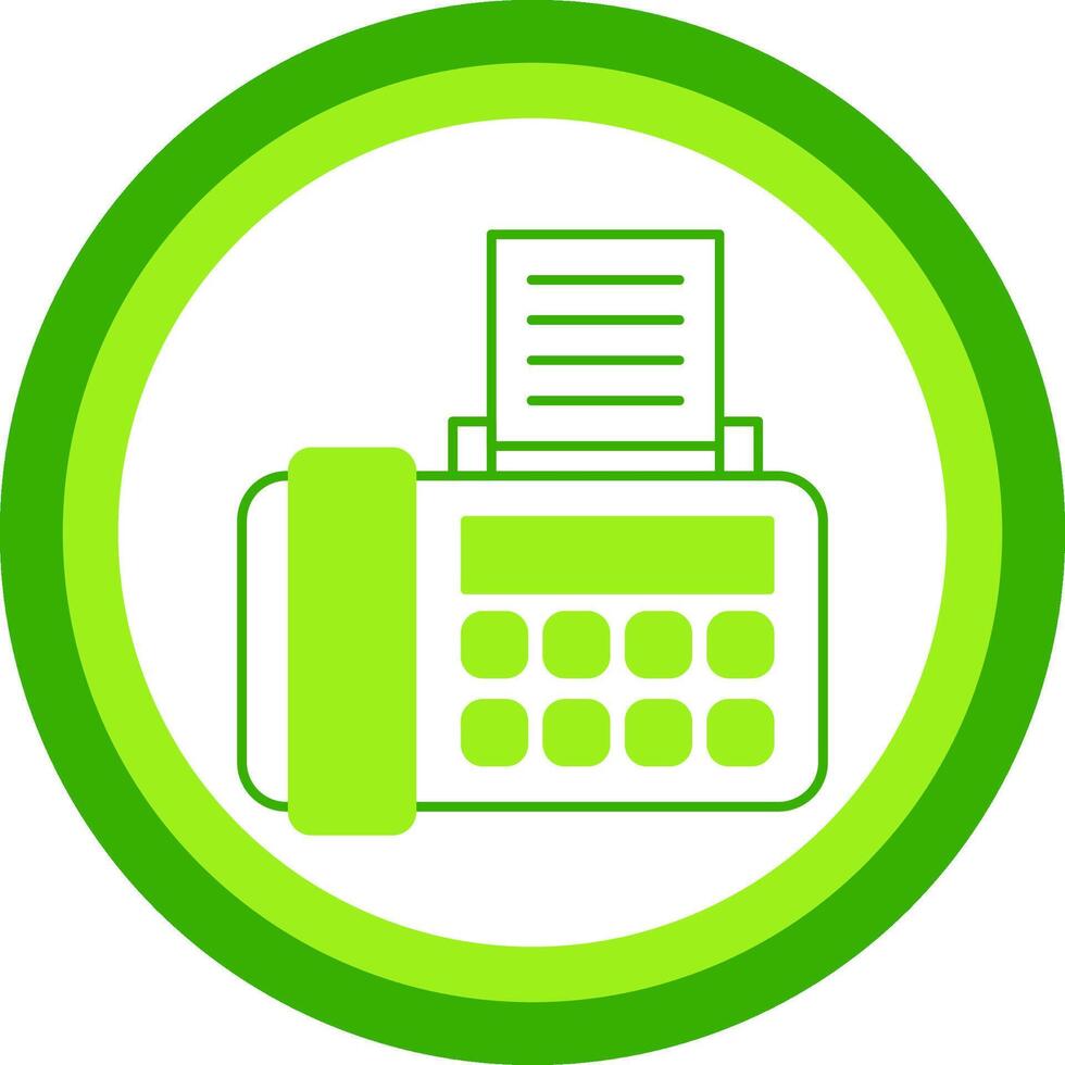 Fax Green Tone Circle Icon vector