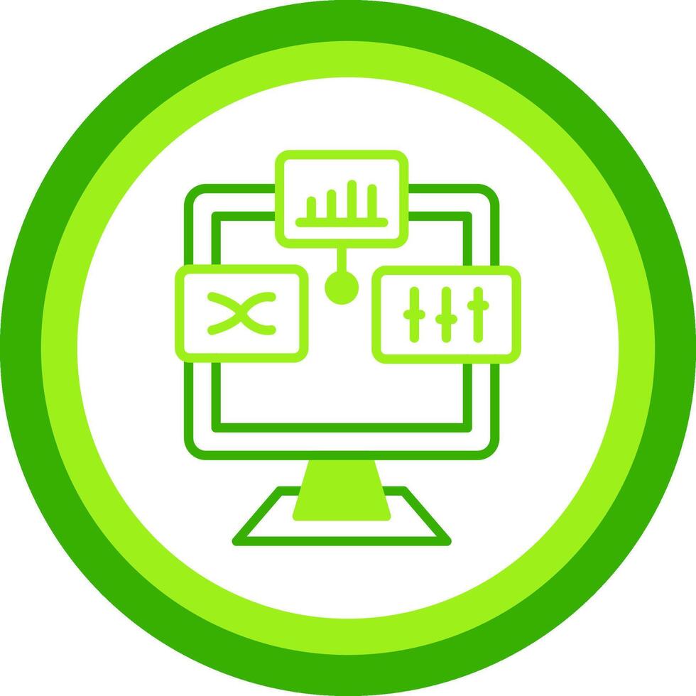 Analysis Green Tone Circle Icon vector