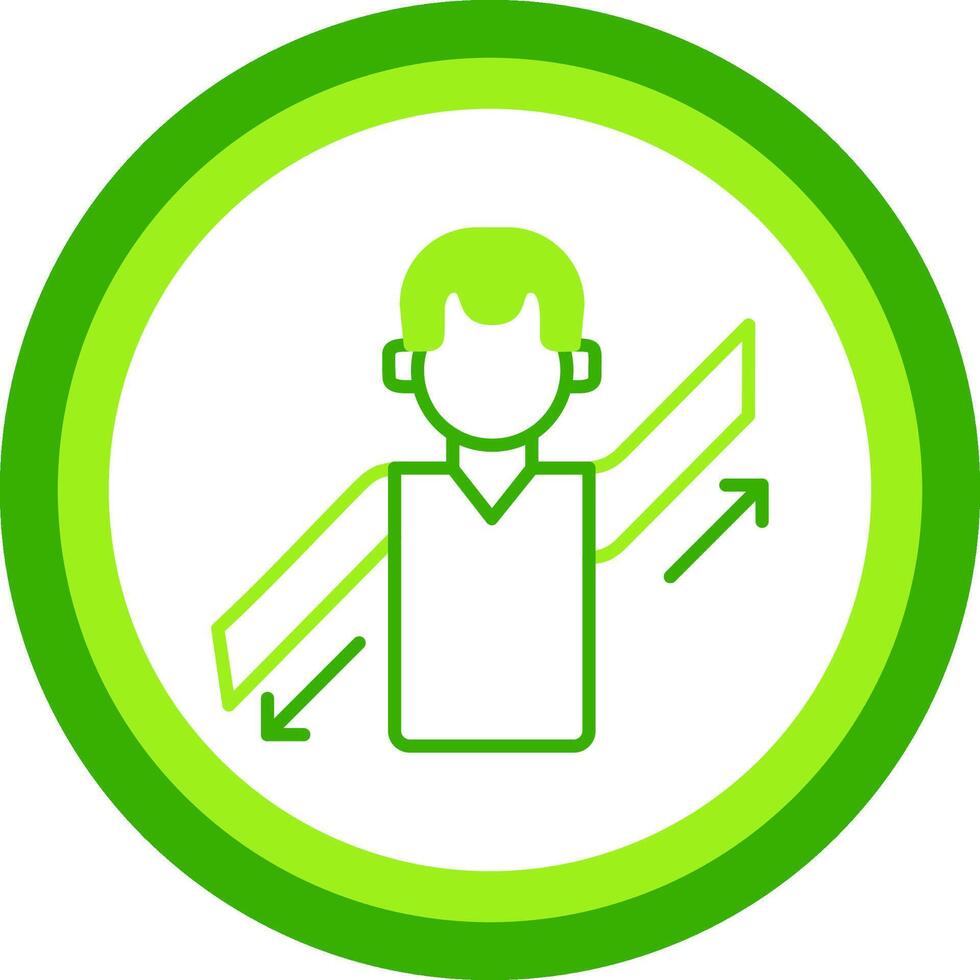 Parallel Arm Green Tone Circle Icon vector