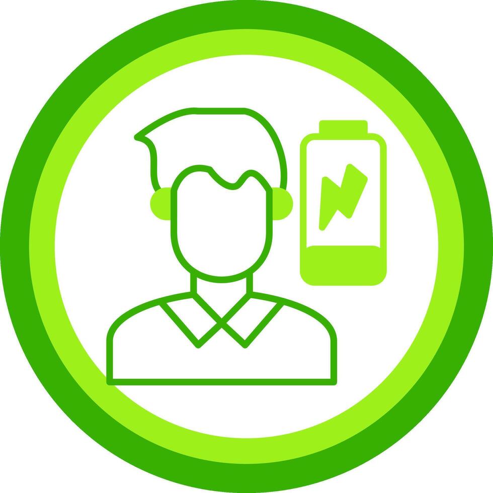 Tiredness Green Tone Circle Icon vector