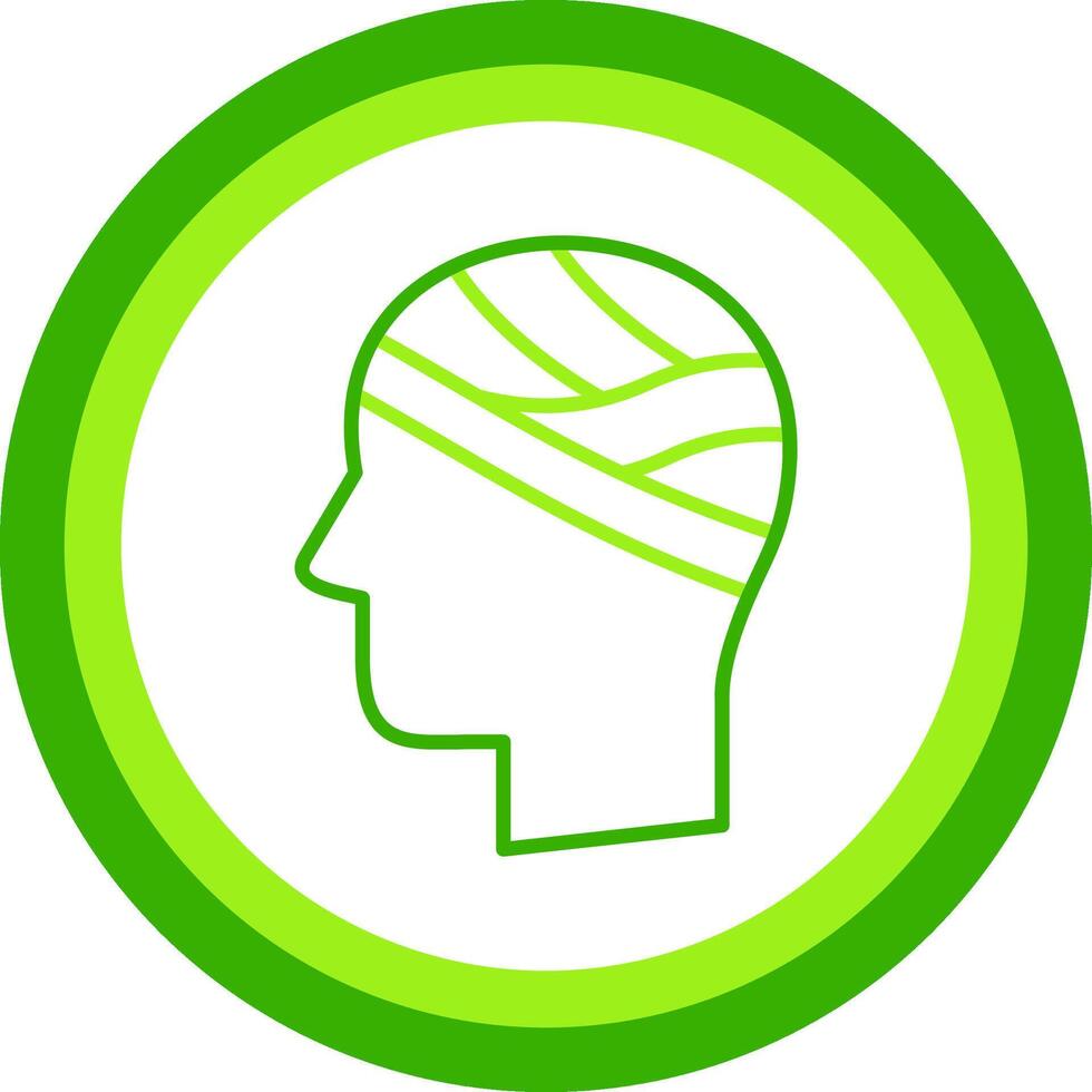 Head Green Tone Circle Icon vector