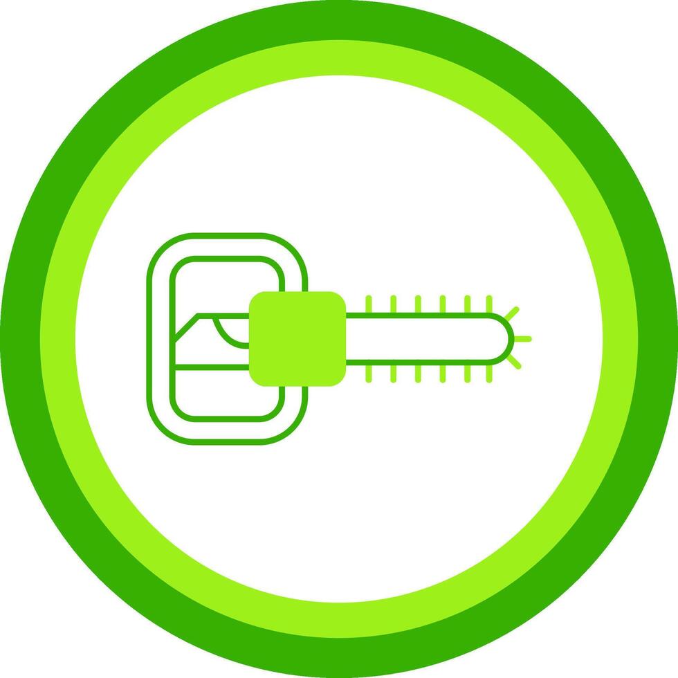 Chainsaw Green Tone Circle Icon vector
