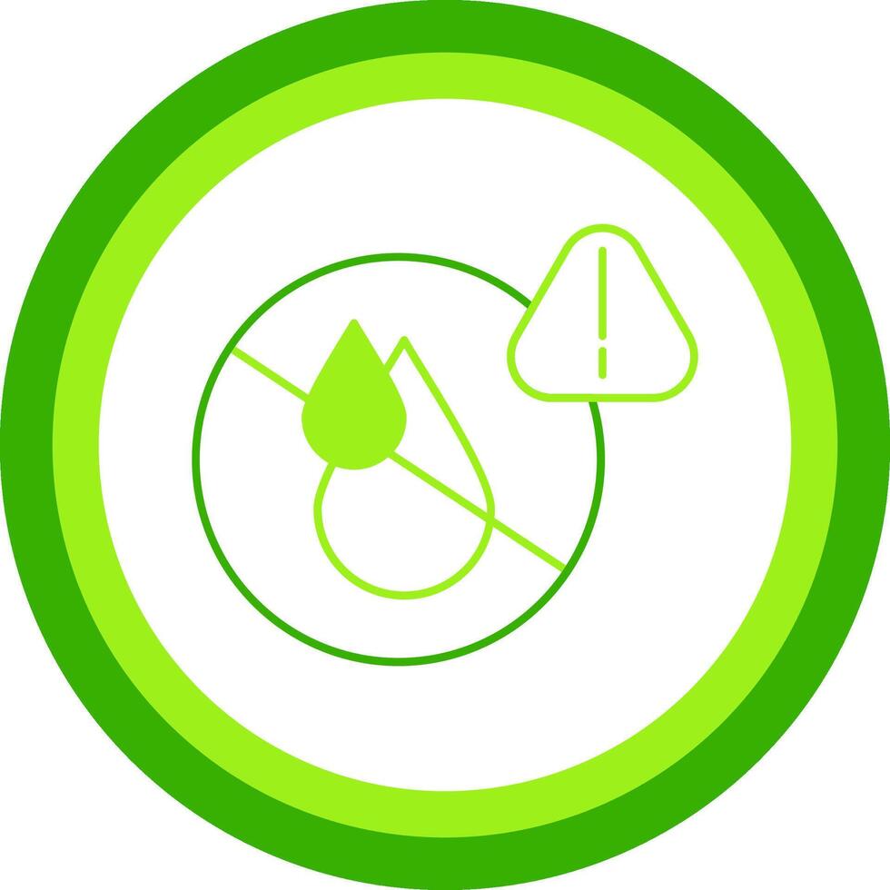 No Water Green Tone Circle Icon vector