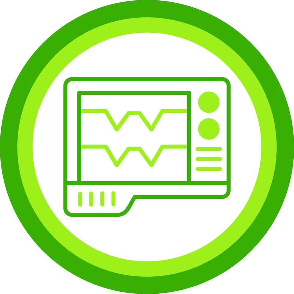 Ecg Green Tone Circle Icon vector