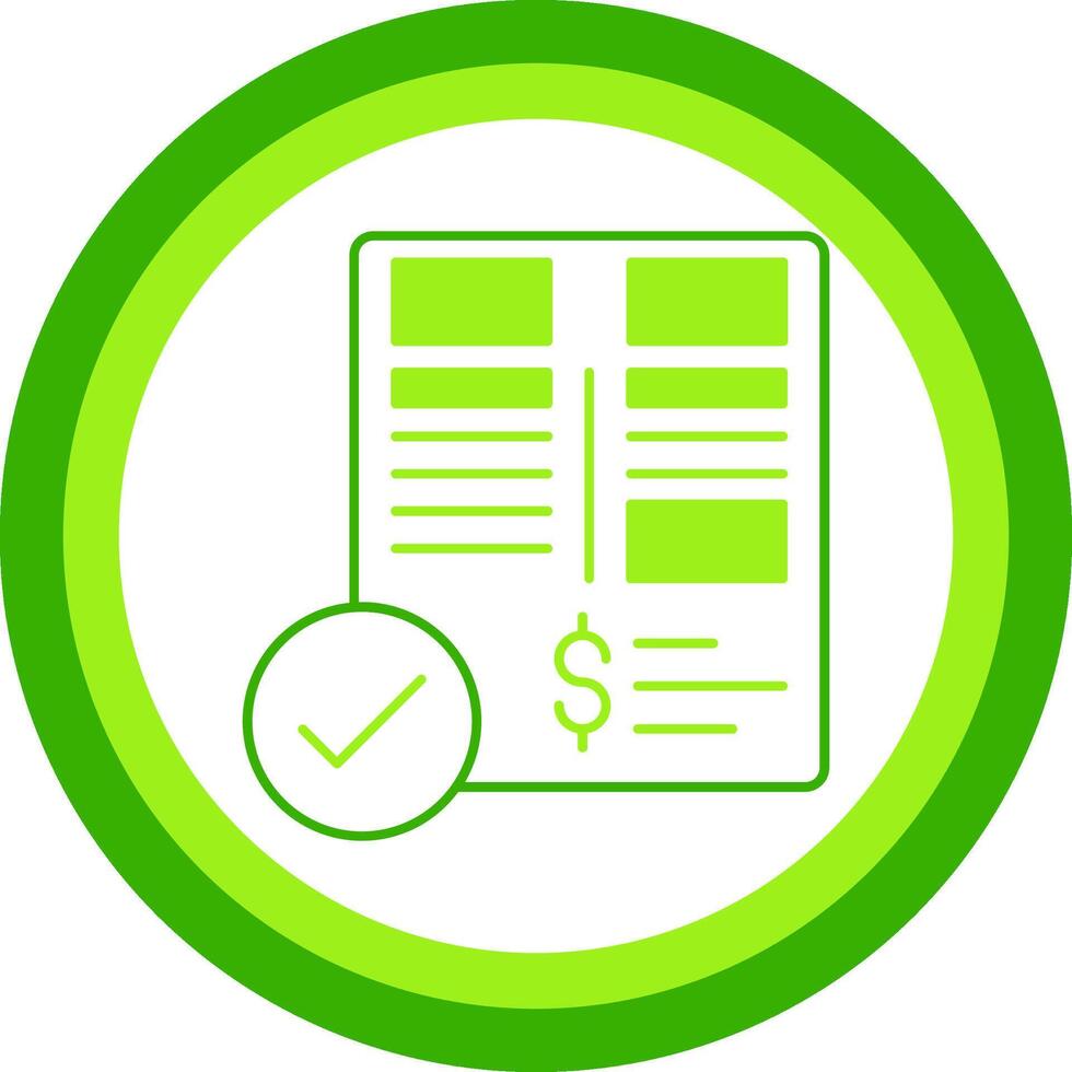 Balance Sheet Green Tone Circle Icon vector