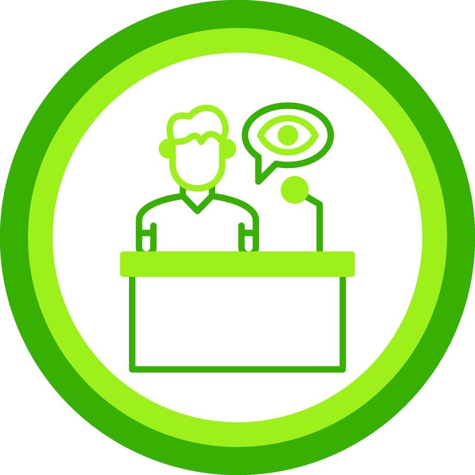 Speech Green Tone Circle Icon vector