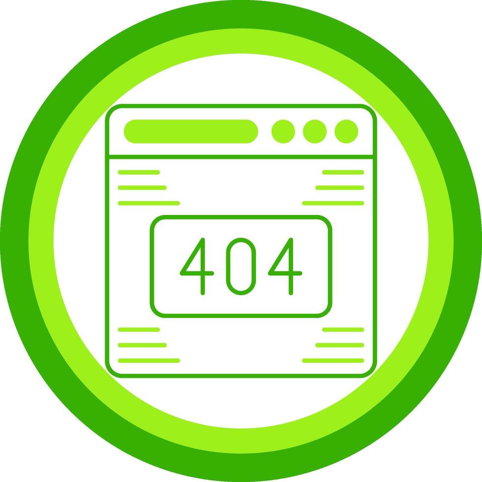404 Error Green Tone Circle Icon vector