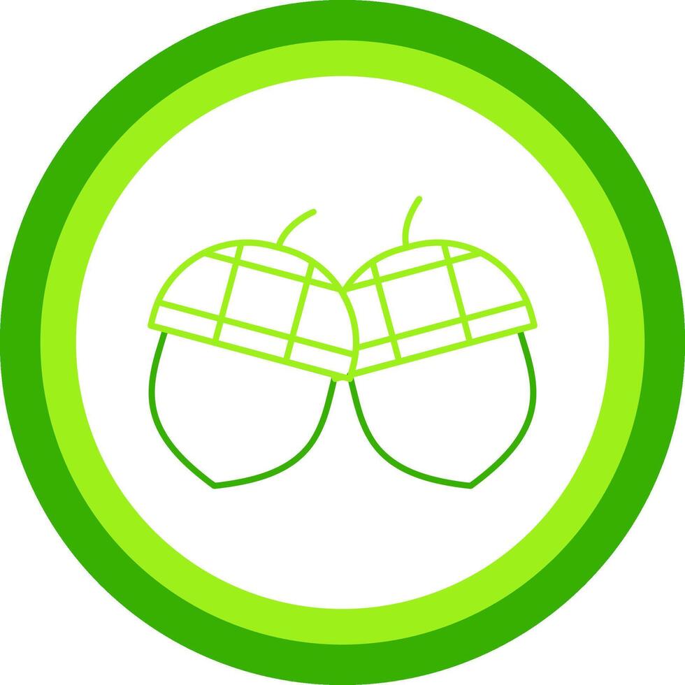 Acorn Green Tone Circle Icon vector