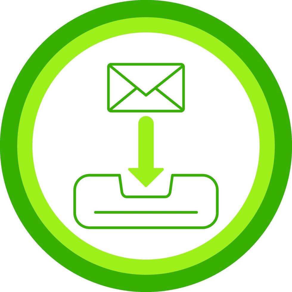 Inbox Green Tone Circle Icon vector
