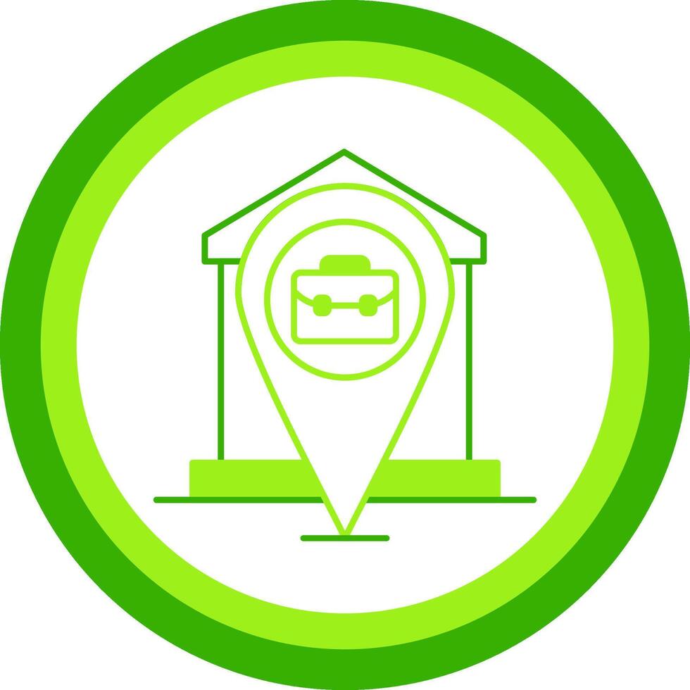 Remote Working Green Tone Circle Icon vector