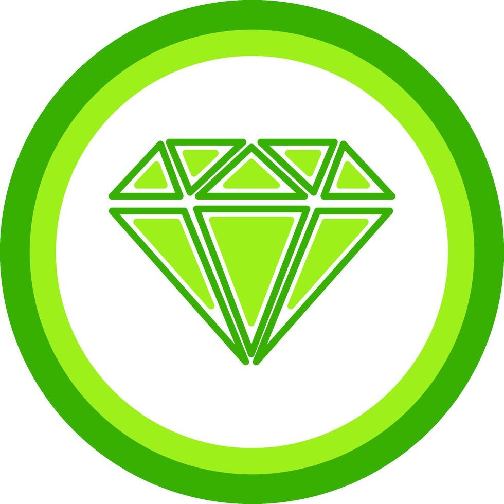 Diamond Green Tone Circle Icon vector