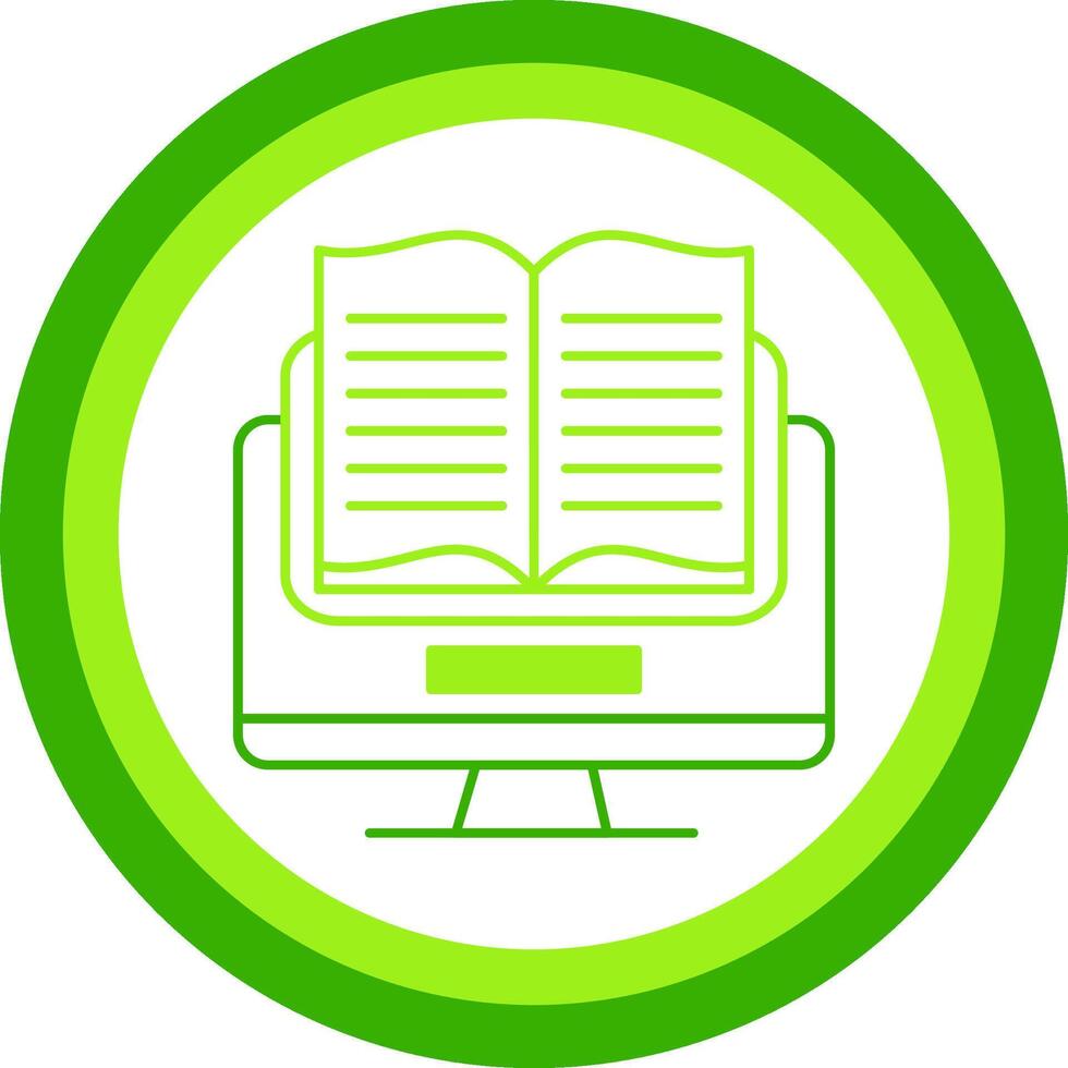 E Learning Green Tone Circle Icon vector