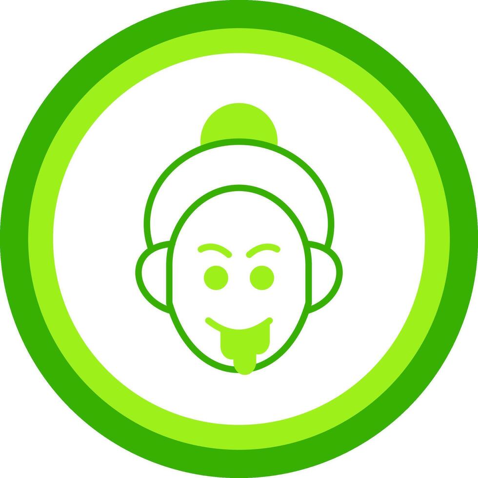 Drooling Green Tone Circle Icon vector