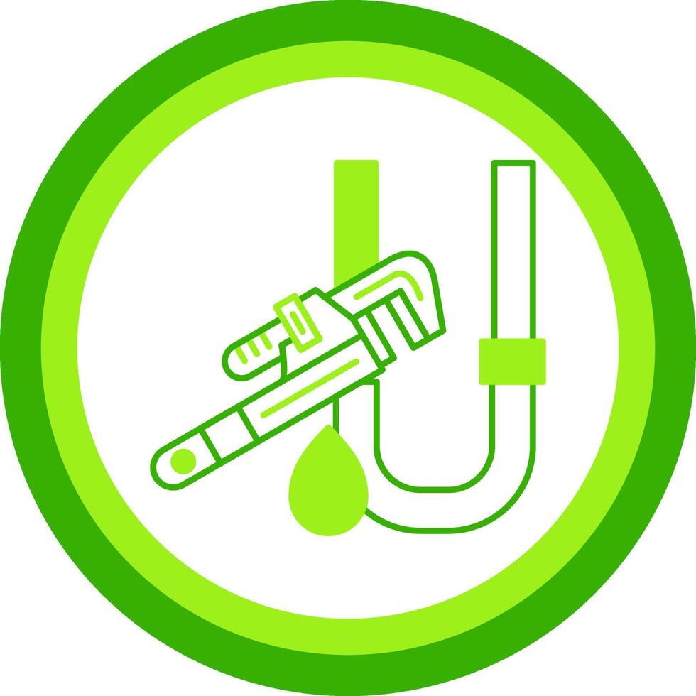 Pipe Repair Green Tone Circle Icon vector