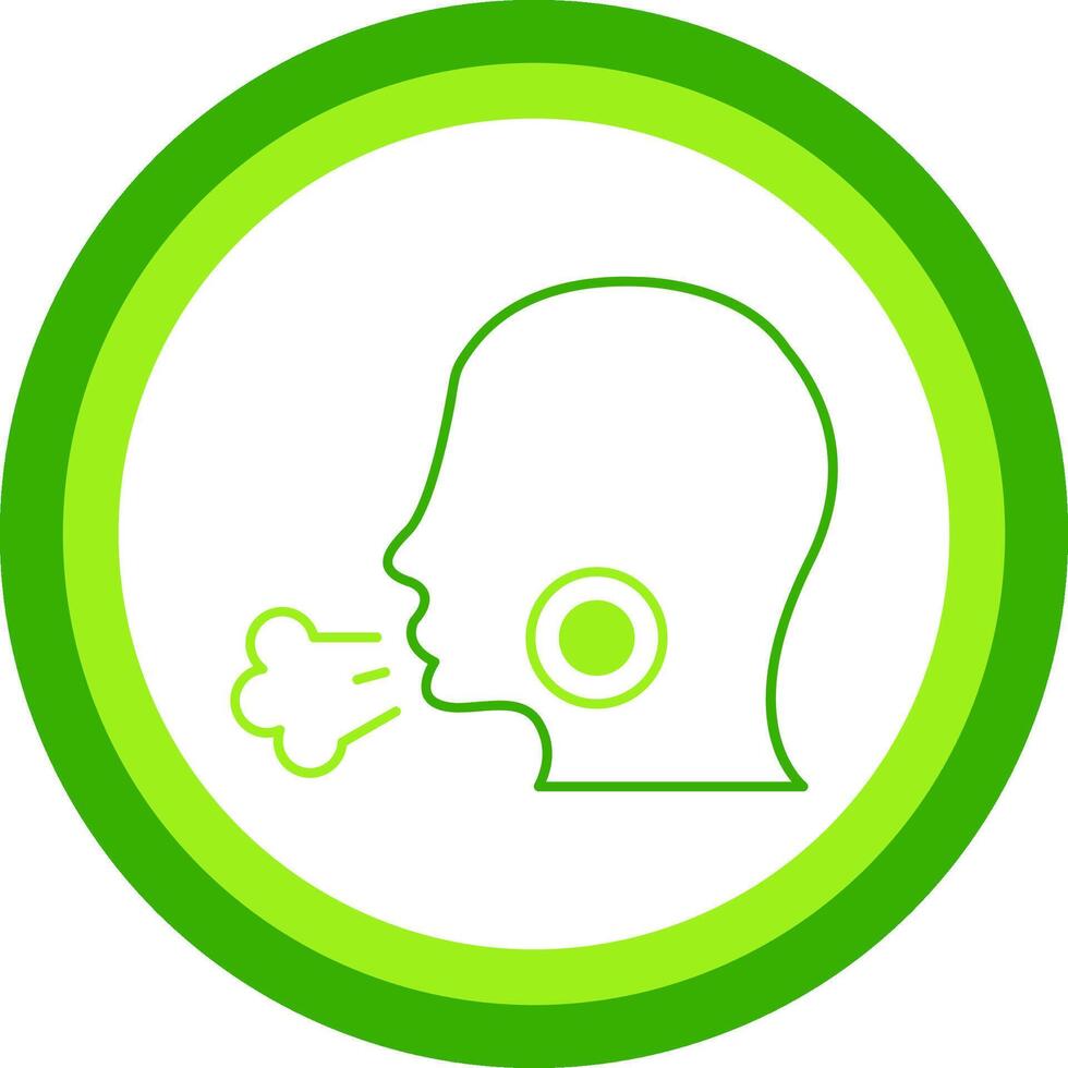 Cough Green Tone Circle Icon vector
