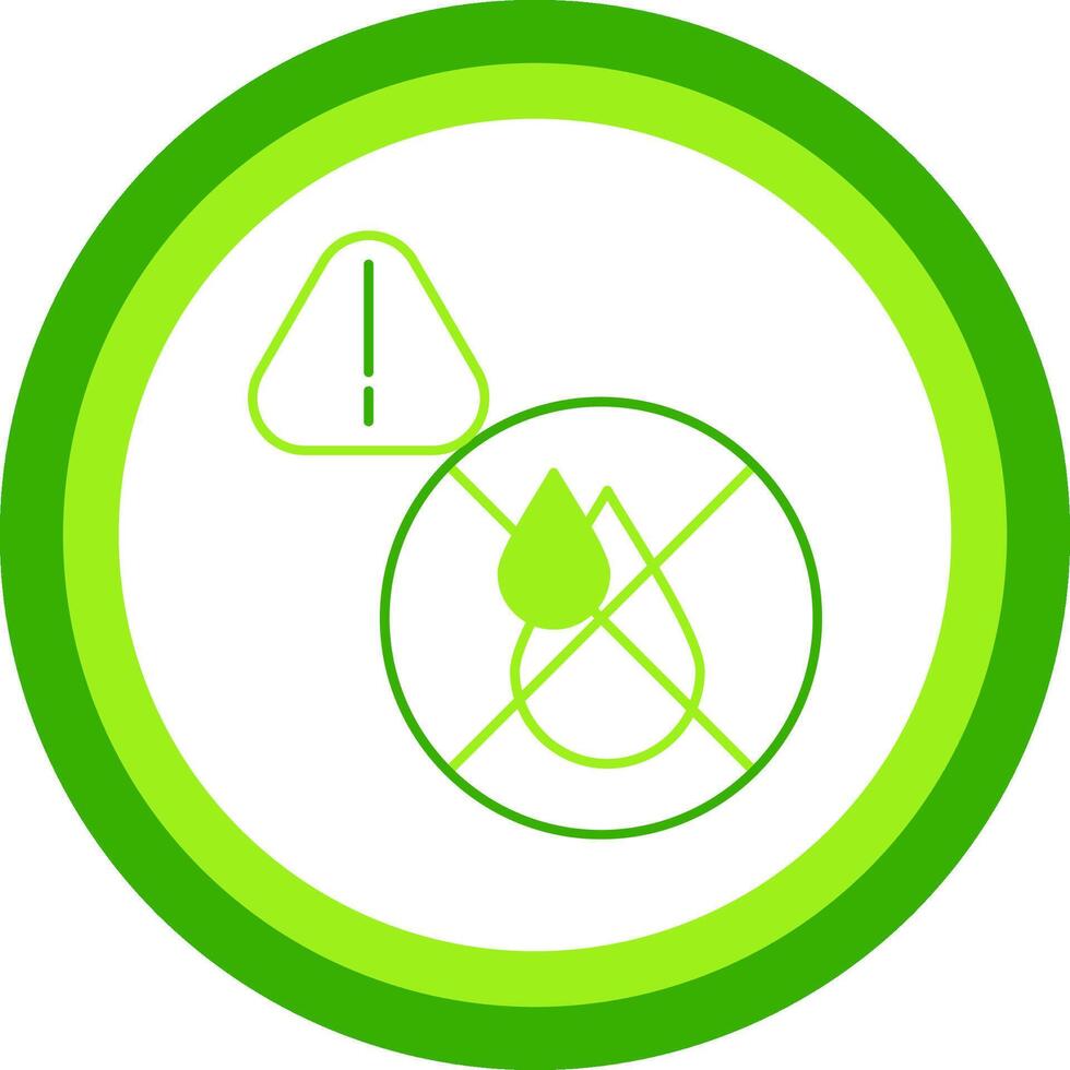No Clean Water Green Tone Circle Icon vector