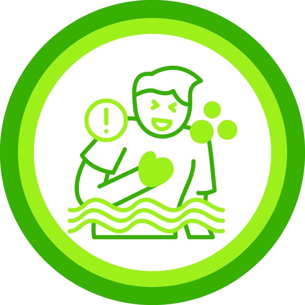 Drowning Feeling Green Tone Circle Icon vector