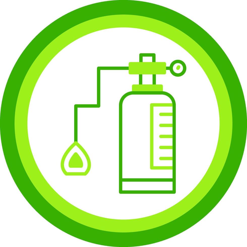 Oxygen Tank Green Tone Circle Icon vector