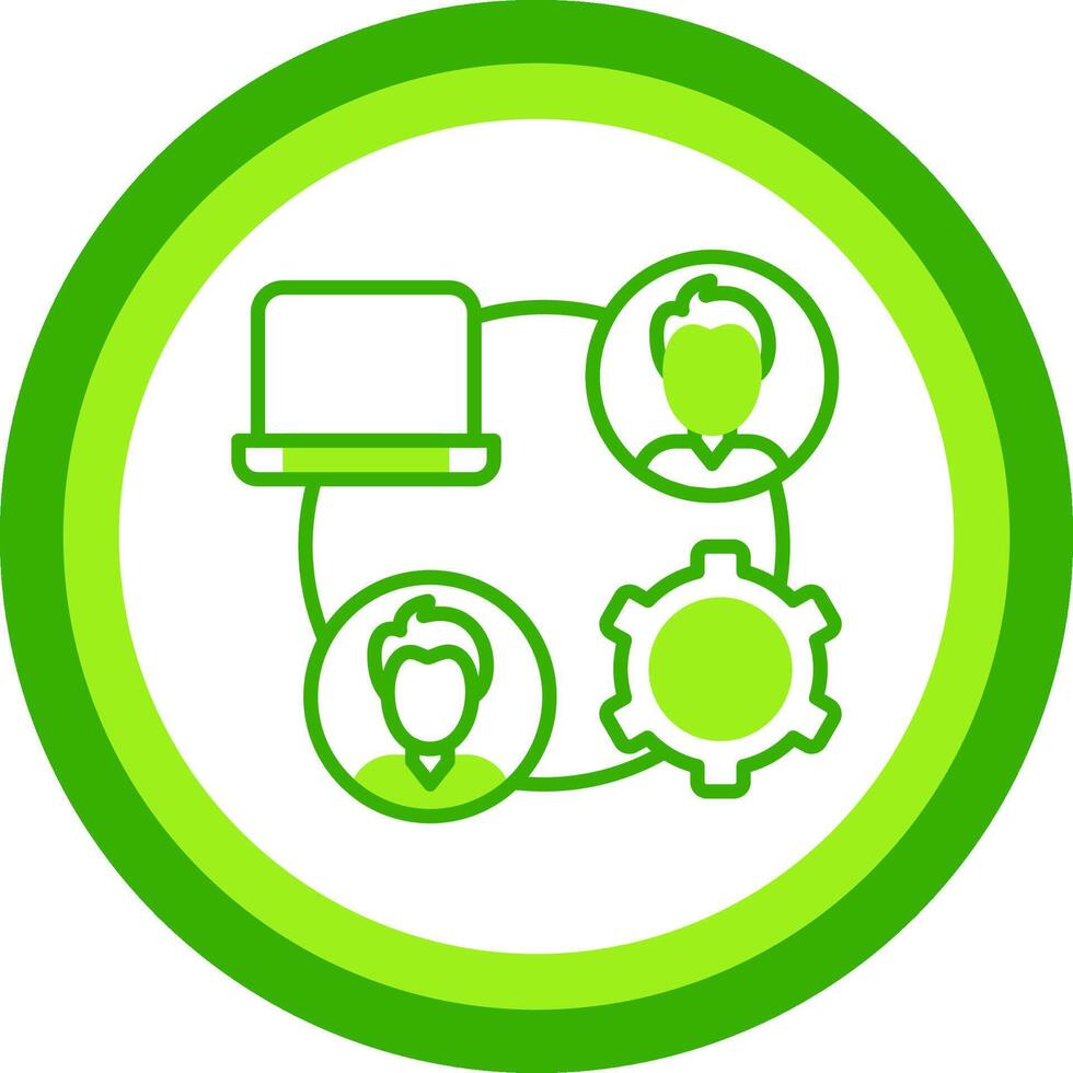 Remote Job Green Tone Circle Icon vector