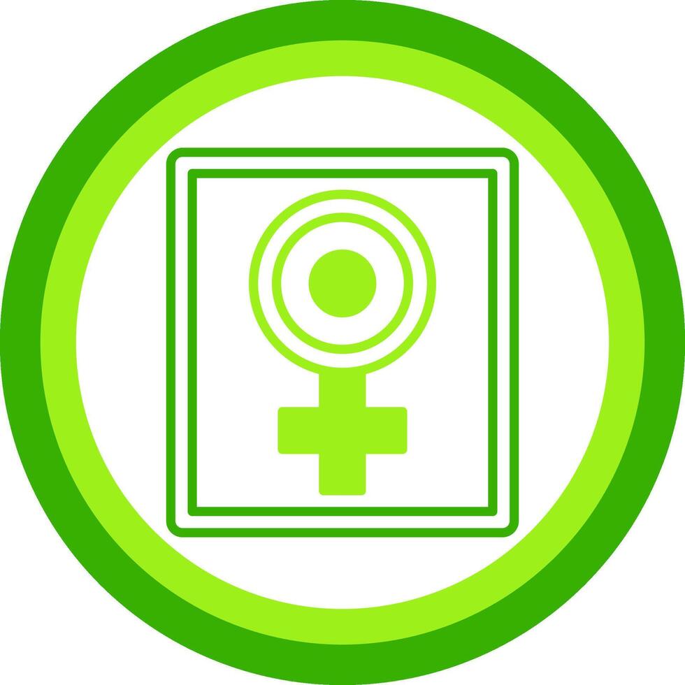Girl Power Green Tone Circle Icon vector