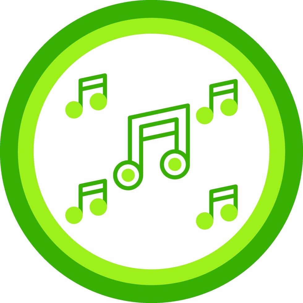 Music Green Tone Circle Icon vector