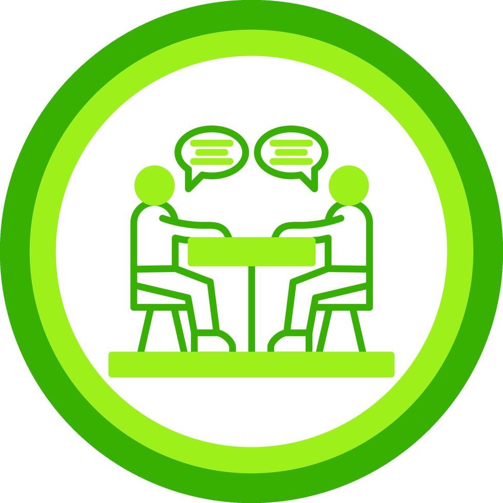 Discussion Green Tone Circle Icon vector