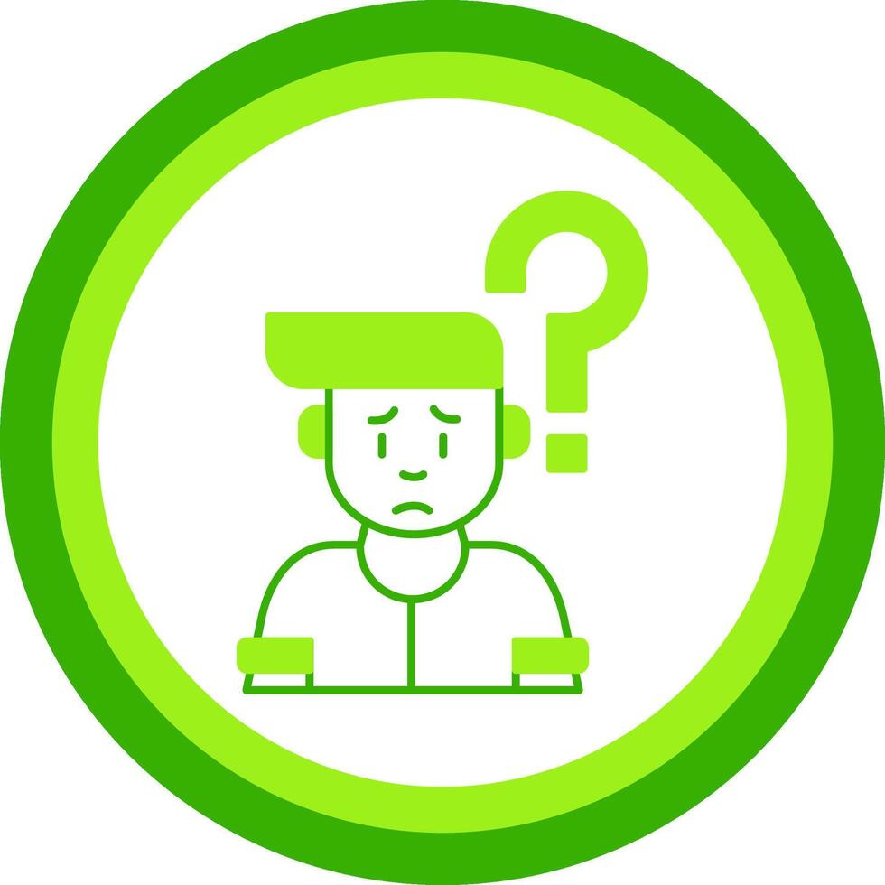 Confusion Green Tone Circle Icon vector