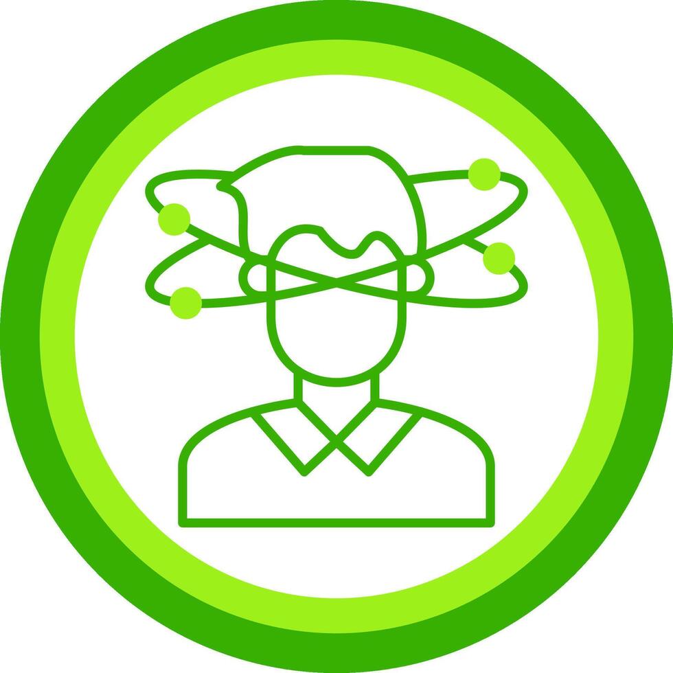 Dizziness Green Tone Circle Icon vector