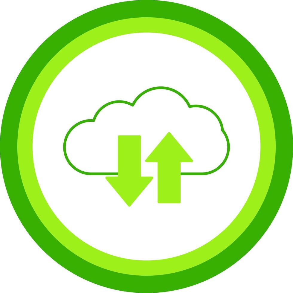 Cloud Upload And Download Green Tone Circle Icon vector
