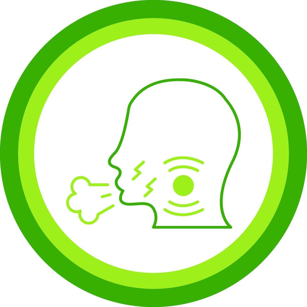 Cough Green Tone Circle Icon vector