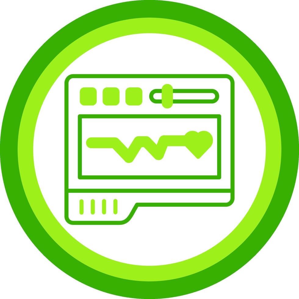 Pacemaker Green Tone Circle Icon vector