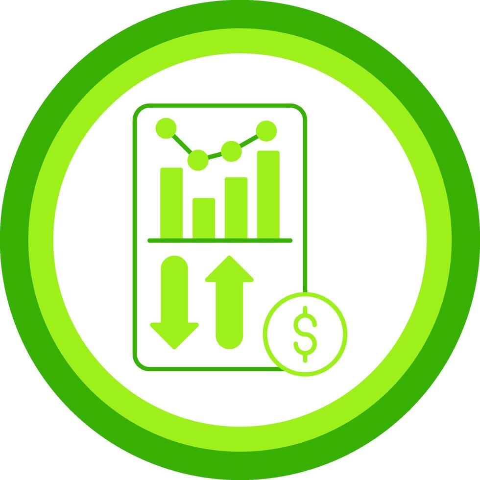 Sales Report Green Tone Circle Icon vector