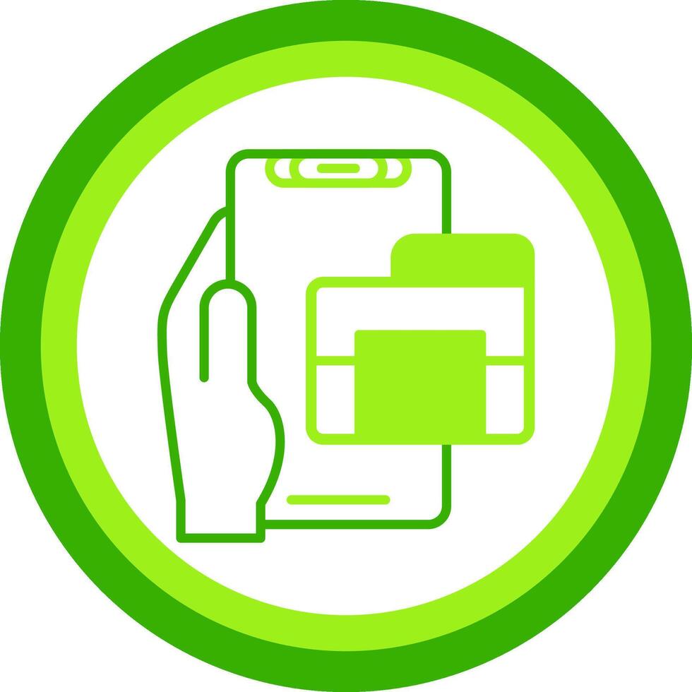 Folder Green Tone Circle Icon vector
