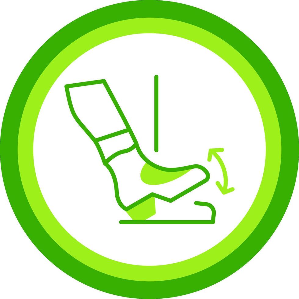 Toe Drop Green Tone Circle Icon vector