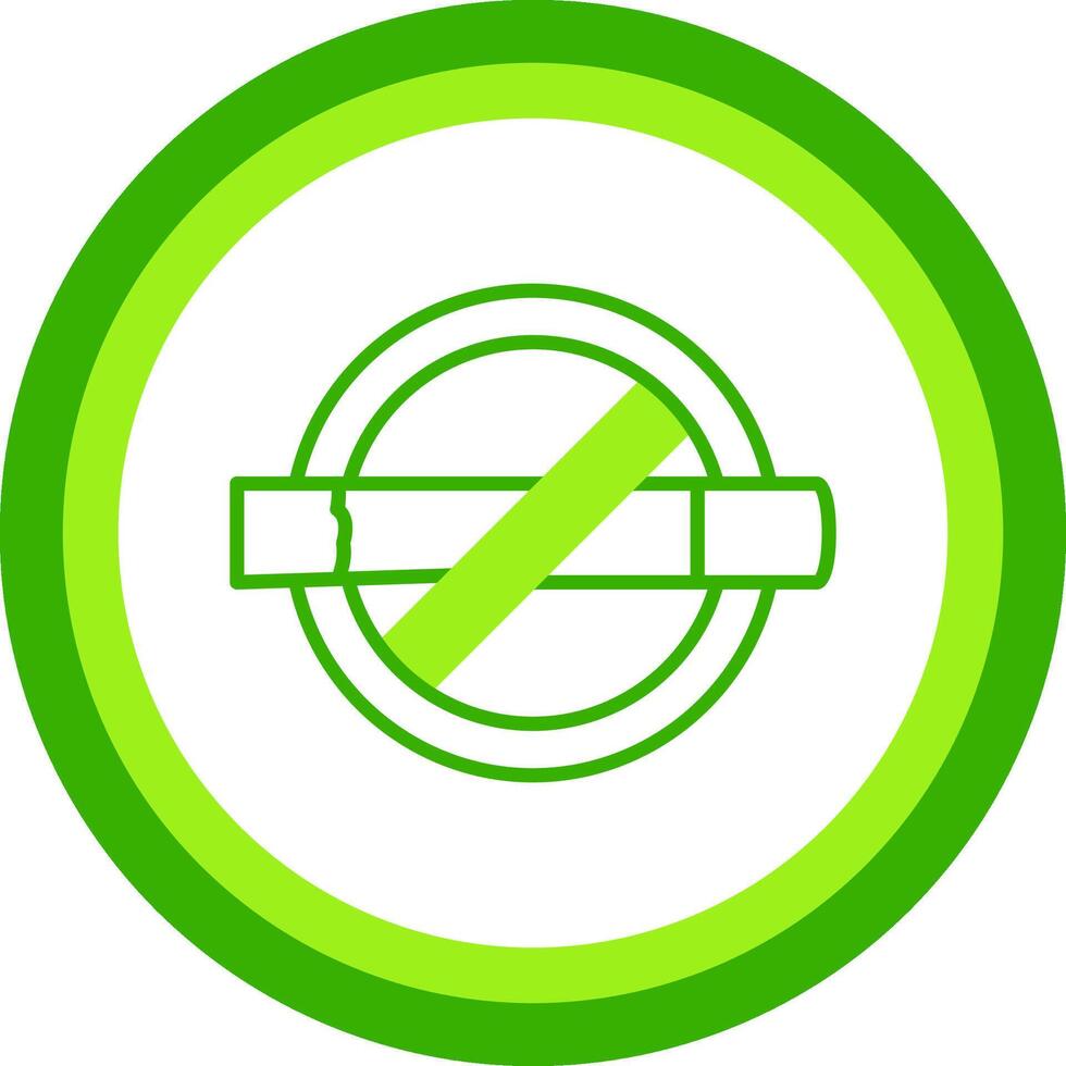 No Smoking Green Tone Circle Icon vector