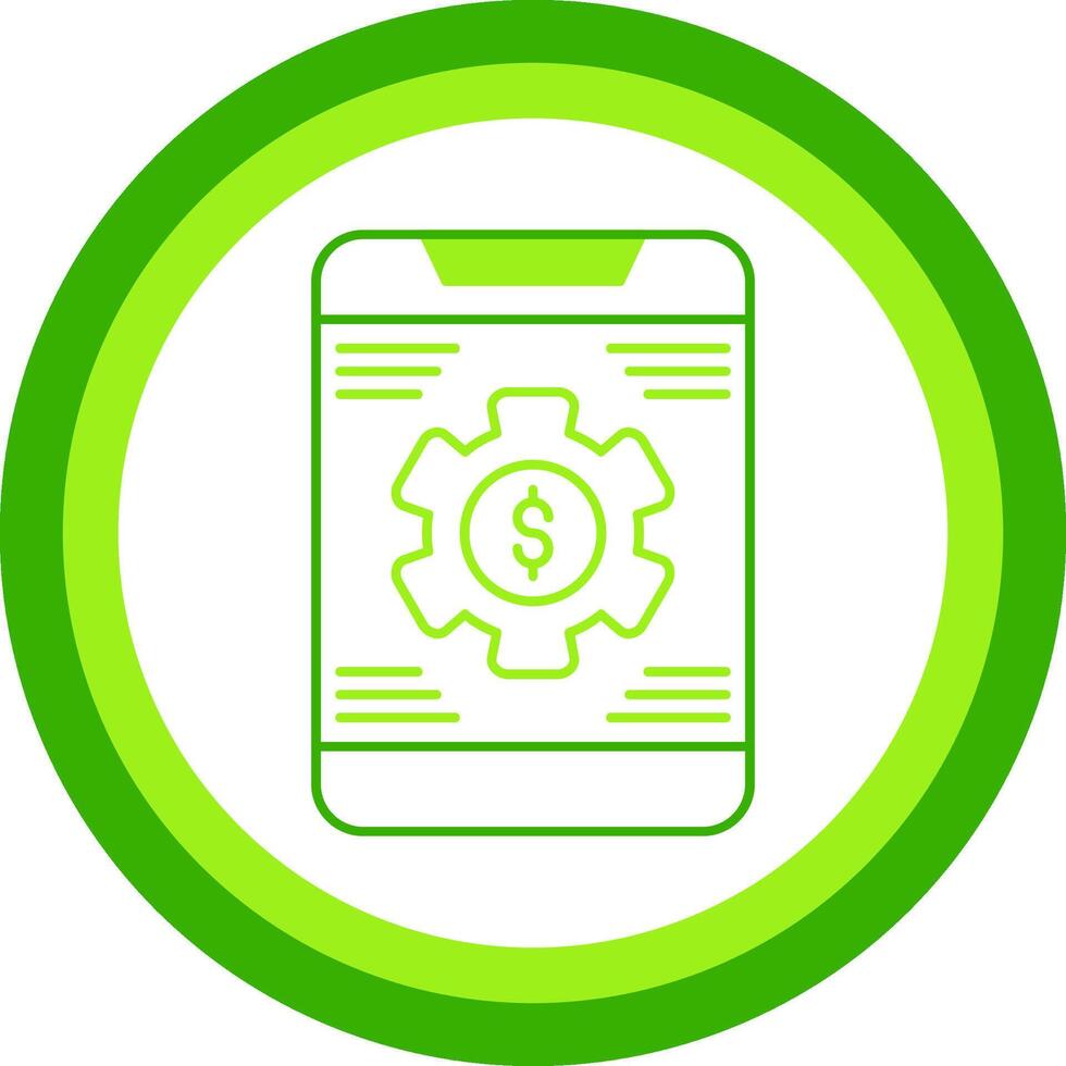 Banking App Settings Green Tone Circle Icon vector